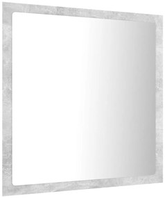 betonszürke akril LED-es fürdőszobatükör 40x8,5x37 cm