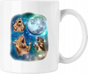 Kapibara Bögre Vicces Mém Hold Fehér 330ml