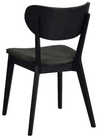 Cato fekete tölgyfa étkezőszék sötétszürke ülőrésszel - Rowico