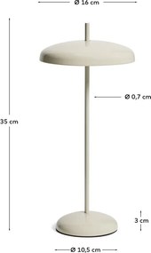 Szürke LED dimmelhető asztali lámpa fém búrával (magasság 35 cm) Porte – Kave Home