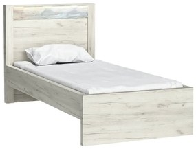 Egyszemélyes ágy 90 cm Indie 20 (LED világítással) (ágyráccsal) (fehér craft) . Akció -17%. 1057810