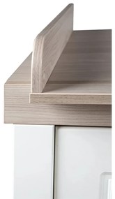 Fehér alacsony gyerek komód pelenkázó feltéttel szilfa dekorral 120x98 cm Felicia – Roba