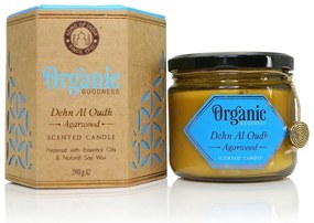 Dehn Al Oudh - Agarwood természetes illatú szója gyertya 200 g borostyánsárga üvegben