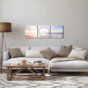 Homokos tengerpart képe (órával) (90x30 cm)