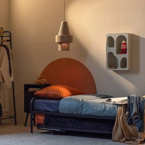 Fekete fém összecsukható egyszemélyes ágy ágyráccsal 90x200 cm Lucy – WOOOD