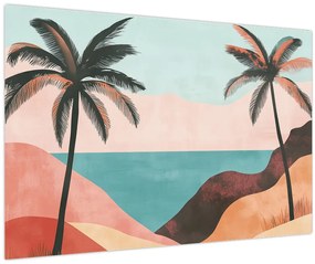 Kép - Pálmafák a tengernél (90x60 cm)