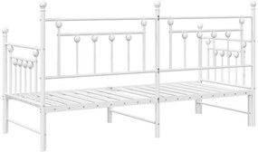 Napágykeret Léces Ágytálcával, Fehér, 75x190 cm, Acél