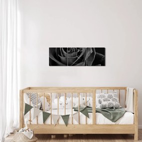 Kép - Bíborvörös rózsa (órával) (90x30 cm)