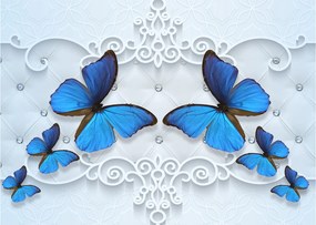 Kép - kék pillangók (üvegen) (70x50 cm)