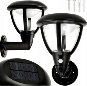 Napelemes lámpa alkonyati mozgásérzékelővel Kültéri kerti homlokzati lámpa