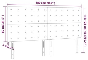 rózsaszín bársony LED-es fejtámla 180x5x118/128 cm