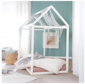 Fehér házikó alakú gyerekágy 70x140 cm Montessori – Roba