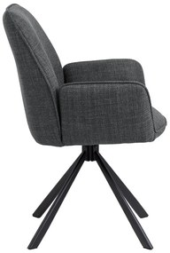 Sötétszürke kárpitozott karfás étkezőfotel szett 2 db-os Glenda – Actona