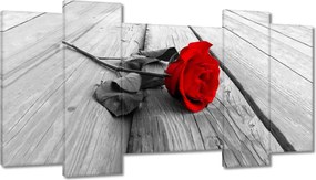 Vászonkép 120x65 Vörös rózsa a hídon