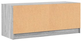 vidaXL szürke sonoma színű TV-szekrény üvegajtókkal 102 x 37 x 42 cm