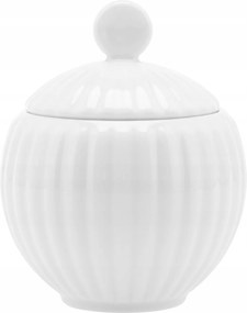 Lubiana Daisy Cukortartó 250 ml Porcelán Cukortartó Fedővel, Fehér