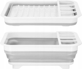 Összecsukható Szárítógép Nagy Szilikon Szürke Edénycsepegtető Evőeszközök Tányérok