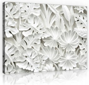 Vászonkép nappaliba modern fehér levelek nagy 60x40