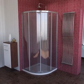 Polysan Lucis Line íves tolóajtós zuhanykabin 100x100 cm