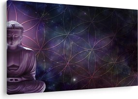 Kép - Buddha az élet virágaival (90x60 cm)