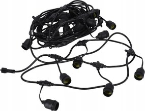 LED kültéri dekorációs fényfüzér 20xE27/1W/230V 20,94 m IP44 fekete