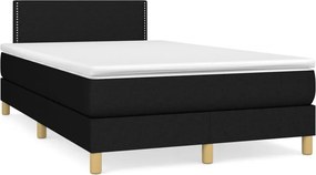 vidaXL fekete szövet rugós ágy matraccal 120 x 200 cm