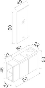 Ferla mosdószekrény, 80 cm – TR785PNC1579