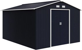 Outsunny Kerti Szerelő Sátor 8.3 m² 277x322x192 cm Kerti Sátor Tolóajtóval, Lejtős Tetővel, Megerősített Alappal (Padló NEM Tartozék) és 4 Ablakkal Sz