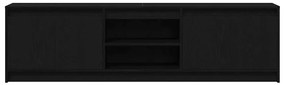 TV szekrény Fekete 182 x 34 x 50 cm Faanyag
