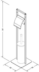 Spirella Toalettpapír tartó kefével Chic 75 x 19 x 19 cm, fekete