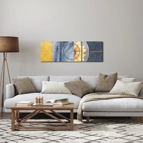 Kép - Formák és a virág (órával) (90x30 cm)