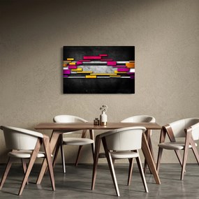 Egy kép a színes absztrakció fekete alapon (90x60 cm)