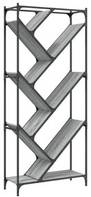 szürke sonoma szerelt fa és fém könyvszekrény 79 x 30 x 180 cm