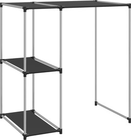 vidaXL 2 szintes fekete mosógép feletti tárolóállvány 87x55x90,5 cm