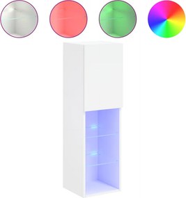 vidaXL fehér TV-szekrény LED-lámpákkal 30,5 x 30 x 102 cm