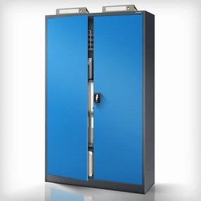 Fém iratszekrény JAN II, 1150 x 1850 x 400 mm, antracit-kék