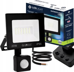 Halogén Led 20W Lámpa Szürkületi Mozgásérzékelővel Kültéri Fényvető