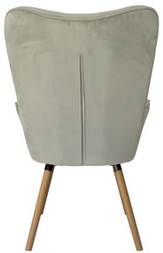 Világosszürke bársony fotel COZY