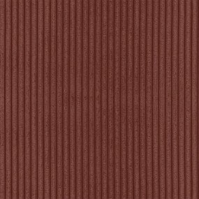 Terrakotta színű kordbársony sarokkanapé (jobb oldali-heverő résszel) Merid – Ropez