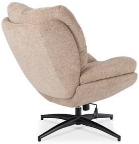 Fotel Wypoczynkowy Obrotowy FREMONT Z Podnóżkiem Beżowy
