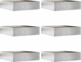 vidaXL Fűszegélyezés 6 pcs Ezüst 50 x 50 x 13 cm Rozsdamentes acél