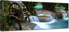 Festmények 100x40 Fából készült malom a folyón