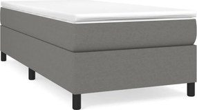 vidaXL sötétszürke szövet rugós ágy matraccal 90 x 200 cm