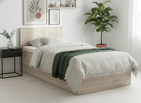 SOFIA ágy 90 x 200 cm, sonoma tölgy Ágyrács: Léces ágyrács, Matrac: Coco Maxi 20 cm matrac