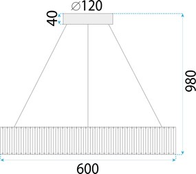 Toolight Szerszámlámpa, LED függolámpa 24W 4000lm APP1079-CP, arany, OSW-08891