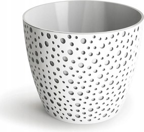 Műanyag kaspó fehér-szürke Don-Plast 17 x 14,5 cm