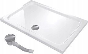 Zuhanytálca Téglalap Alakú 120x80 Slim Alacsony 5 CM Fehér Szifon