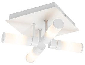 Modern fürdőszobai mennyezeti lámpa fehér 4-lámpás IP44 - Kád