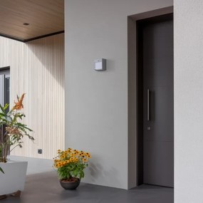 Brilagi TERNI LED 12W 230V kültéri fali lámpa szenzorral, szürke, IP44