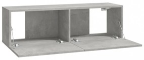 4 db betonszürke fali TV-szekrény 100 x 30 x 30 cm